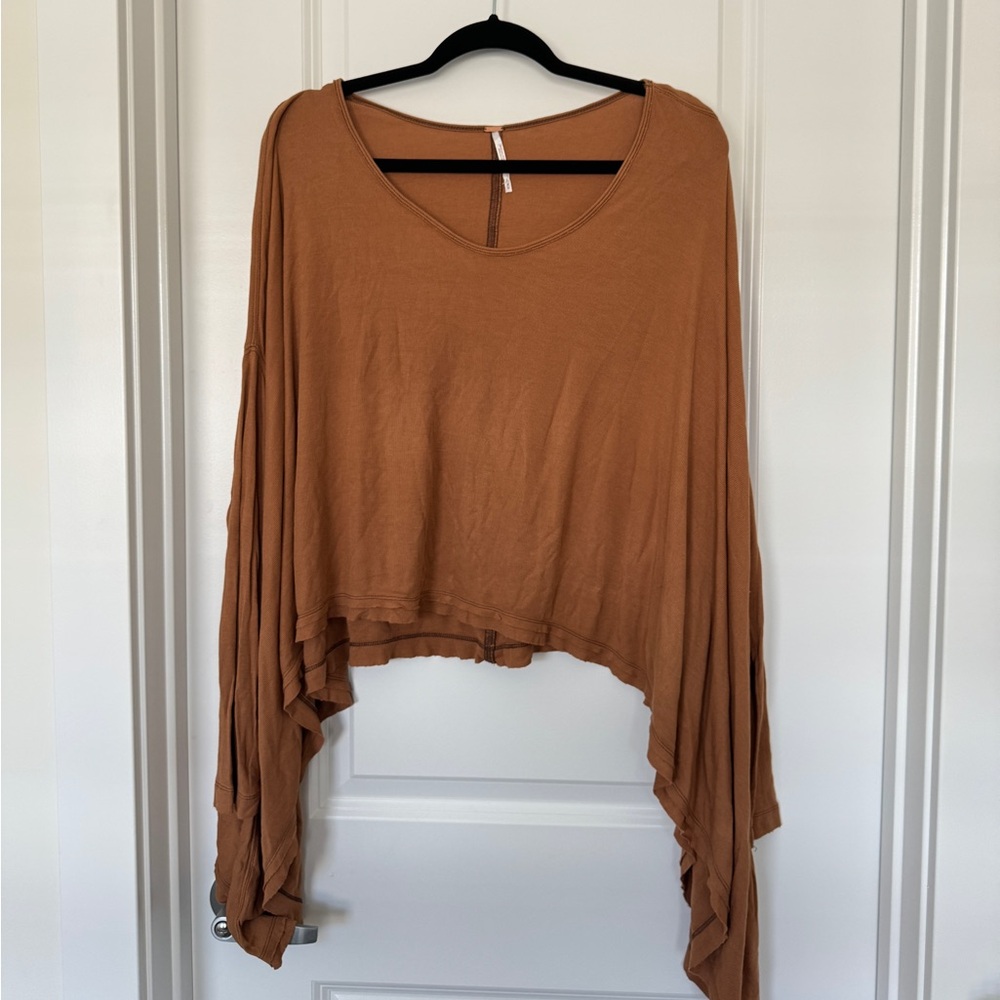 Free People We The Free January Sienna Tunic Long Bat Sleeve Top Burnt Orange - Picture 4 of 8